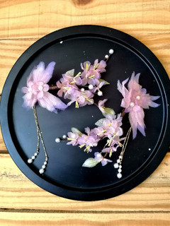 گیره انبری شینیون شکوفه حریر 🌸🌺