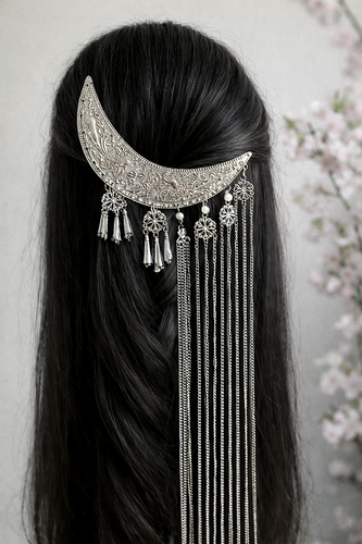 گیره ماه نقره ای 🌙